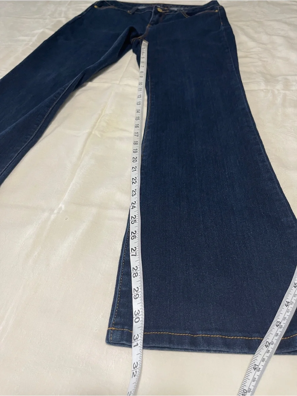 Michael Kors Boot Cut Blue Jeans Size 4 Denim 5 Pocket Mid Rise Logo Stretch